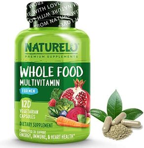 NATURELO Mens Multivitamins - Whole Food Multivitamin for Men with Vitamins, Minerals - 120 Vegetarian Capsules for Energy, Brain, Heart, Eye Health*