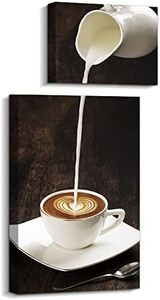 Kitchen Dining Room Wall Decor Funny Latte Canvas Wall Art Modern Home Coffee Bar Decorative (coffee)
