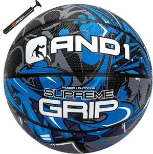 AND1 Supreme Grip Graffiti Rubber Basketball Size 7 (29.5"), Indoor/Outdoor Basketball with Hand Pump, Deep Channel Construction, Premium Materials, Vibrant Colors
