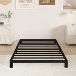 Vecilla Twin Bed Frame 5 Inch Heavy Duty Metal Platform Low Profile Bed Frame No Box Spring Needed, Easy Assembly, Noise-Free, Black