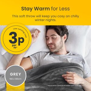 Cosi Home Luxury Heated Throw Blanket – Grey