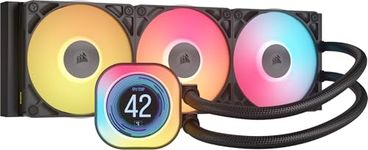 CORSAIR iCUE Link Titan 360 RX LCD Liquid CPU Cooler – 360mm AIO – Low-Noise – FlowDrive Cooling Engine – Intel LGA 1851/1700, AMD AM5/AM4 – 3X RX120 RGB Fans – iCUE Link System Hub Included – Black