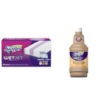 Swiffer Wetjet Mopping Pad, Multi Surface Cleaner Refills For Floor Mop, 24 Count & WetJet All Purpose Wood Floor Cleaner Solution, Liquid Refill Bottle, Febreze Sweet Citrus Zest, 1;25 L