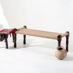 JAE Furniture Sheesham Wooden Platform Bench For Living Room Sitting Bench For Balcony Home And Garden Bench Charpai Jute Rope Bench- Jute Rope