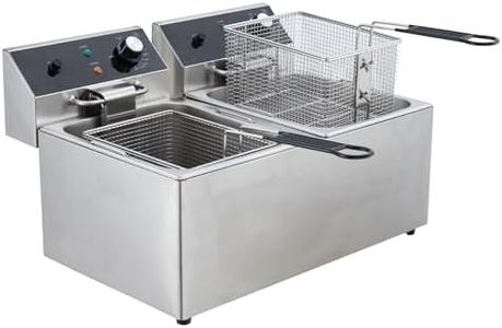 Garvee Electric Deep Fryer Stainless Steel with Basket and Lid - 25.36 QT/24 L Capacity, 3600 Watts, 120V Countertop Fryer for Home Kitchen and Restaurant