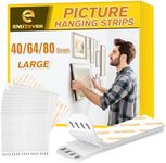 EMITEVER Picture Hanging Strips Heavy Duty, Damage Free Hanging Picture Hangers for Walls, Picture Hanging Kit, Hanging Hooks Without Nails, Large Adhesive Poster Wall Strips 20-Pairs (40 Strips)