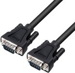 DTECH 15 Feet DB9 RS232 Serial Cable Male to Male Null Modem Cord Full Handshaking 7 Wire Crossover RS232 Extension Cable for Data Communication