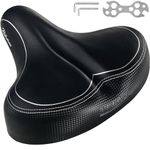 Bikeroo Oversized Bike Seat - Compatible with Mountain or Road Bikes - Bicycle Saddle Replacement with Wide Cushion for Men & Womens Comfort