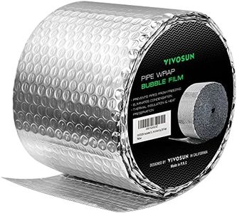 VIVOSUN Double Bubble Reflective Foil Insulation, 6 inch x 25 Ft Insulated Pipe Wrap, 10mm Size Bubble Film, Pipe Insulation Wrap Duct wrap for Weatherproof Attics, Windows, Garages