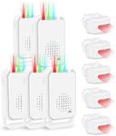 GREENCYCLE 5Pack Outdoor Driveway Alarm, Driveway Alarm Wireless Outside, Motion Sensor Detect Alarm 918FT Long Range IP64 Waterproof Weatherproof for Business Entry Protect Indoor Outdoor Property