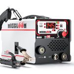 Flux Core Mig Welder 110V - 145A 3 in 1 Gasless MIG/Stick/Lift TIG Welding Machine Synergic Control IGBT Inverter Multiprocess Portable Wire Feed Welder