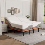 ESHINE Split King Adjustable Bed Frame with Mattress(Medium Soft), Memory Foam Hybrid 14" Mattress, Wireless Remote, APP Control, 5 Minutes Installation, Head and Foot Incline, 2000 Series