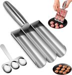 SLINCE Meat Baller Spoon with Cutting Spade | Triple Meatball Maker | Stainless Steel Meatball Making Set | Home Cooking Tools for Quick Cooping Cookie Dough Or Sorbet (Pack of 1)