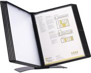 DJOIS by Tarifold - Desktop Reference & Display System - Durable Metal Base & Polypropylene - Letter-Size - 10 Double-Sided Pockets - 20 Sheet Capacity - Easy-Load - Made in France - Black