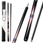 CUEDESG Carbon Fiber Pool Cue Stick 10.5mm/11.8mm/12.5mm,Low Deflection Pool Stick,Professional Cue Stick with Case(3/8-8 Teeth) (YQ_Black_11.8mm)