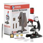 Dikuji Enterprise ETXWJ04 IQCREW 100X-1200X LED Kids Beginner Microscope Toy Set + Slides Preparation Kit