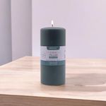 HOSLEY 6 Inch Long Eucalyptus Mint Fragrance Green Pillar Candles| Soy & Paraffin Wax Candles|90 Hours Burning Time|Diwali Decor|Diwali Decoration for Home|2.75 Inch Diameter|Pack of 1