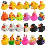 Fltengle 24 Pack Rubber Ducks, Rubber Ducks Novelty, Colorful Bath Ducks, Baby Bath Toy, Party Decoration, Colorful Rubber Ducks for Jeep, Float Duck Bath Toy for Baby Shower