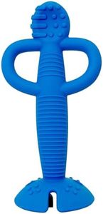 Busy Baby Teething Spoon - 2-in-1 Teether and Training Spoon for Self Feeding, Dishwasher Safe, BPA Free, Food Grade Silicone (Blue)