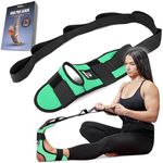DMoose Fitness Foot & Calf Stretcher with Adjustable Padded Stretching Strap for Plantar Fasciitis, Hamstring, Heel Spurs and Achilles Tendonitis Relief - Yoga Leg Stretch Strap (Mint Green)