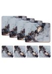 Naivasha Homeware Placemats and Coasters Set of 4 - Heat Resistant, Waterproof, Non-Slip Cork Table Mats in Matte Finish, Elegant Placemats & Coasters for Cups, Mugs, Plates & Pans - Day Marble