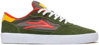 Lakai Men's Cambridge Skate Shoes - Performance Skateboarding Shoes, Olive/Yellow Suede, 10