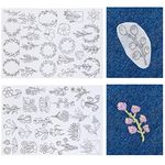 50 Pcs Water Soluble Hand Sewing Stabilizers Wash Away Stabilizer for Embroidery Fabric Embroidery Stabilizers with Boho Pattern for Embroidery Hand Sewing Lover (Blossom)