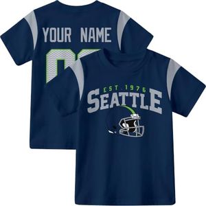 KREDE Seattle T Shirt Custom Name Number for Kids Boy Girl Gift