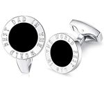 Honey Bear Round Cufflinks for Mens - Best DAD in The World,Stainless Steel for Father's Day, (Black)