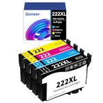 222 XL Ink Cartridges Replacement for Epson 222 Ink Cartridges Combo Pack, 222XL Ink Cartridges for Epson Workforce WF-2960, XP-5200 Printer(5 Packs, 2Black Cyan Magenta Yellow)