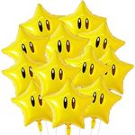 12 PCS Foil Star Balloons, 18" Gold Star Foil Balloons Mylar Helium Balloons, Video Game Star Balloons Foil Balloons Party Decorations for Birthday Wedding Gender Reveal