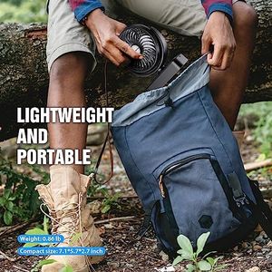Amacool Portable Camping Fan with LED Lantern – Rechargeable, 40H Battery, Hanging Hook