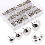 Hilitchi 280-PCS Silver [4-Size] Antique Upholstery Nails Tacks Furniture Tacks Upholstery Tacks Thumb Tack Push Pins Assortment Kit - Size Include: 7/16'' 9/16'' 5/8'' 3/4''