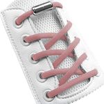 Pink Elastic No Tie Shoelaces Half Round 1/4", Stretch Tieless Shoe Laces Strings For Adults Kids Sneakers, Oval Athletic Shoelaces No Tie [1 Pair, Bubblegum Pink]