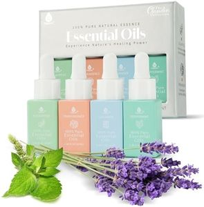 Pursonic Essential Oils Set - Top 4 Aromatherapy Oils - 100% Pure for Diffusers, Home, Massage & Bath - Eucalyptus, Frankincense, Lavender, Peppermint