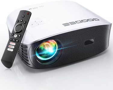 GooDee Smart 4K Projector with 5G WIFI and Bluetooth, Netflix/Amazn Prime Video Certified, Dolby Audio, 800ANSI Outdoor Projector, 400" Zoom Home Theater Projector Compatible with TV Stick,iOS,Android