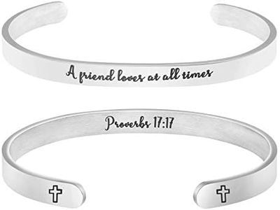 A Friend Loves at all Times Best Frend Bracelet Bible Verse Christian Scripture Religious Jewelry Gifts Friendship