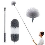 Microfiber Feather Duster - an 100 inch Extendable and Bendable Long Handle Dusters for Dust and Cobweb Cleaning All-Round Home Cleaning