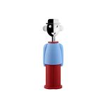 Alessi Alessandro M. AM23 LAZR - Design Corkscrew, in Thermoplastic Resin and Chrome-Plated Zamak, Blue and Red