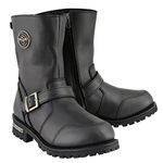 Milwaukee Leather Men's 9-Inch Classic Black Leather Engineer Motorcycle Boots with Gear Shift Guard MBM9090-11.5