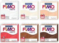 FIMO Soft Polymer Oven Modelling Clay - 57g - Set of 6 Colours - Warm Neutral Tones