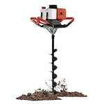 Gas Powered Earth Auger Post Hole Digger with 3 Auger Drill Bits(4" 6" 8") +Toolkit for Assembly, for Farm Garden Plant