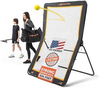 ACELETIQS Lacrosse Rebounder for Backyard 4x6 Feet Baseball Rebounder Volleyball Rebounder - Lacrosse Ball Pitchback, Throwback, Bounce Back Training Wall [Carry Bag Included]