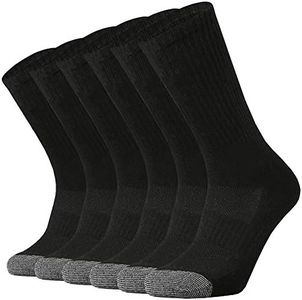 SOX TOWN Unisex Cushioned Crew Training Athletic Socks Men & Women with Combed Cotton Moisture Wicking Breathable Performance(Black M)