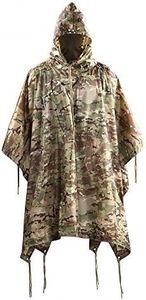 M-Tac Tactical Rain Poncho - Army Military Poncho Shelter - Waterproof Ripstop Camping Hiking Outdoor Hunting Rain Ponchos