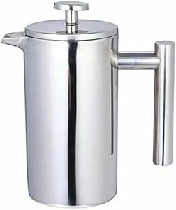 Insulated Coffee Tea Maker French Press Plunger (1000ml, Silver)