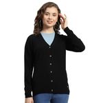 Monte Carlo Black Solid V Neck Cardigan(2XL)(1230527VN-901-42)