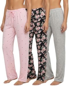 3 Pack: Womens Plus Size Pajama Pants Yummy Soft Knit Pajamas for Women Pant Bottoms Clothes Sexy Pijamas de mujer Sets PJs Fuzzy Silk Sleepwear Lounge Comfy Night Plaid PJ Just My - Set 5, 2X