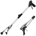 Vive Foldable Suction Reacher Grabber - Pickup Reaching Tool - Long, Heavy Duty, 32 Inch Extended Reacher - Elderly, Seniors, Injured, Kids - for Trash, Garbage, Cups, Glasses, High Shelf (Single)