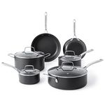 Martha Stewart Bosworth 10 Piece Hard Anodized Nonstick Aluminum Cookware Set - Black